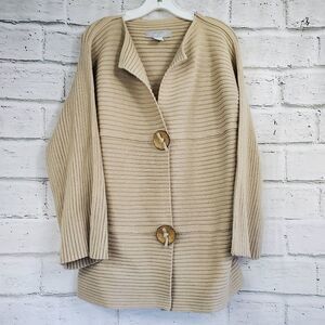Modern soul beige button front cardigan jacket